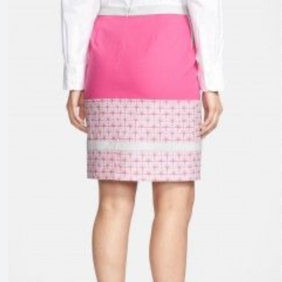 Halogen Pink Gray Starburst Color Block Legally Blonde Pencil Skirt Womens 8 - Picture 5 of 14